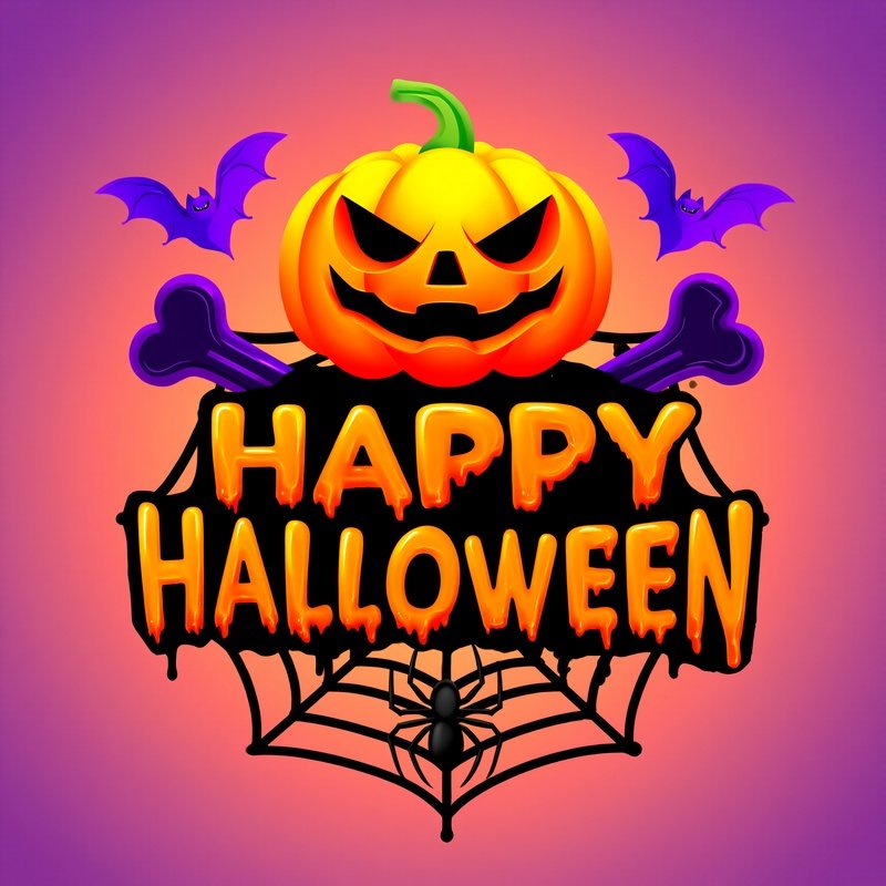 Halloween Themed Graphic With A Pumpkin And Bats Halloween Pumpkin
