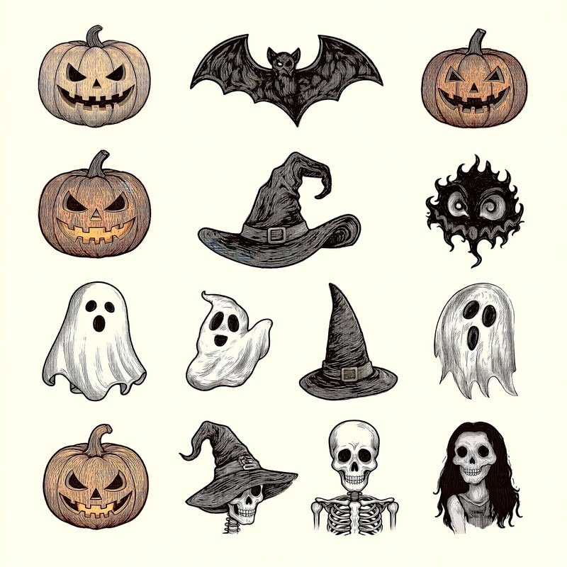 Halloween Themed Icons And Characters Halloween Icons