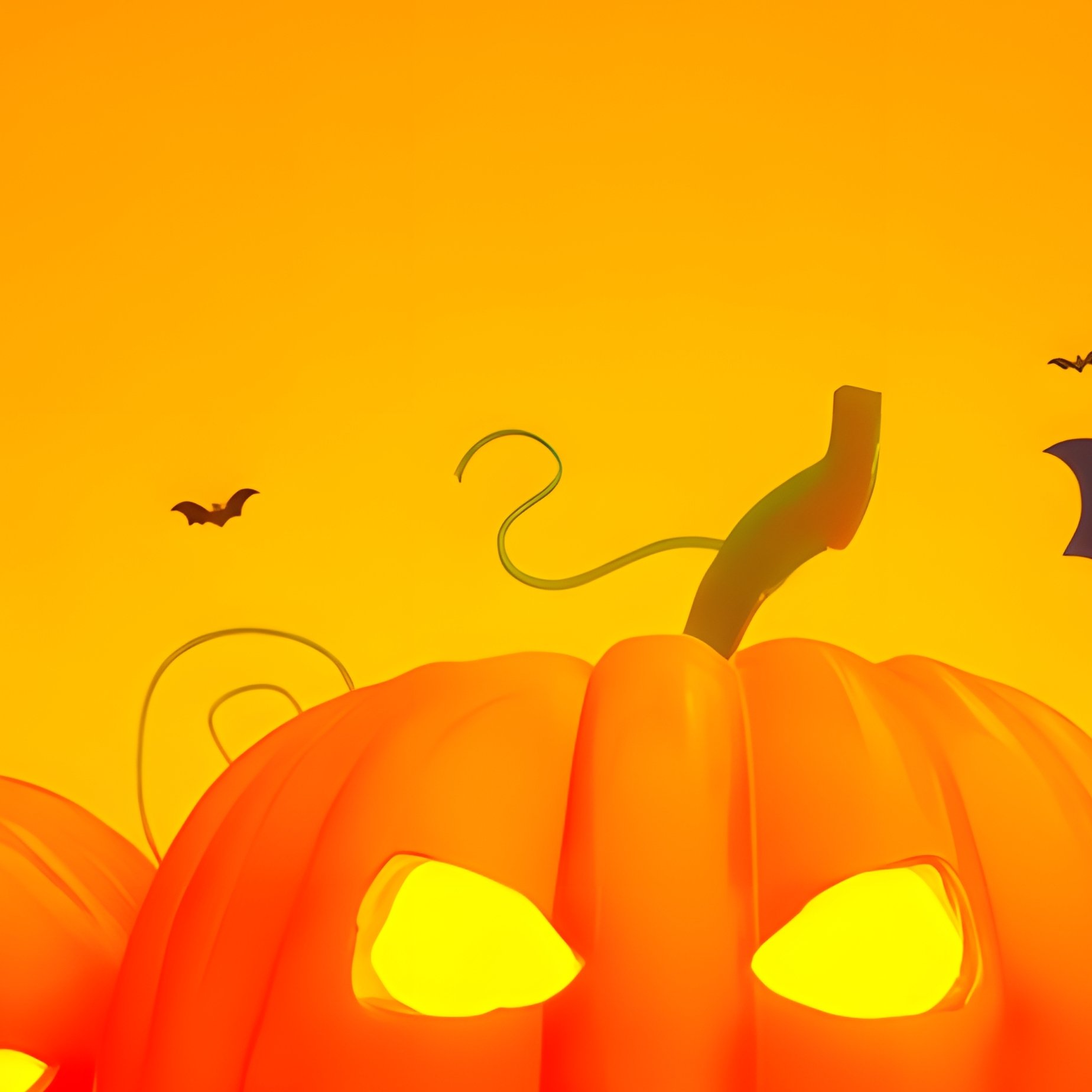 Halloween Themed Illustration Featuring Pumpkins And Ghosts - Full Resolution Quality Preview