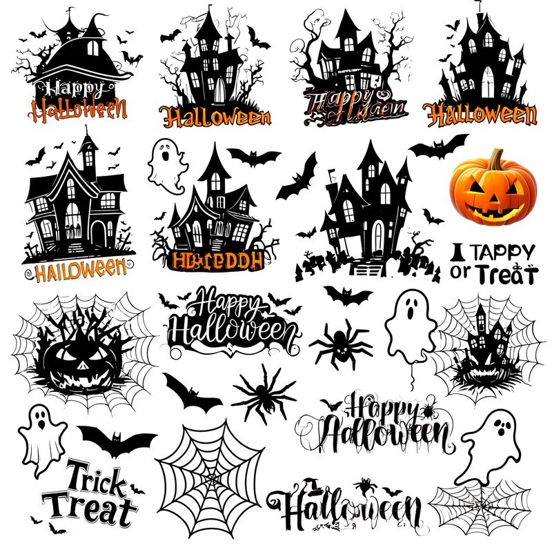 Halloween Themed Illustrations And Decorations Halloween Digital