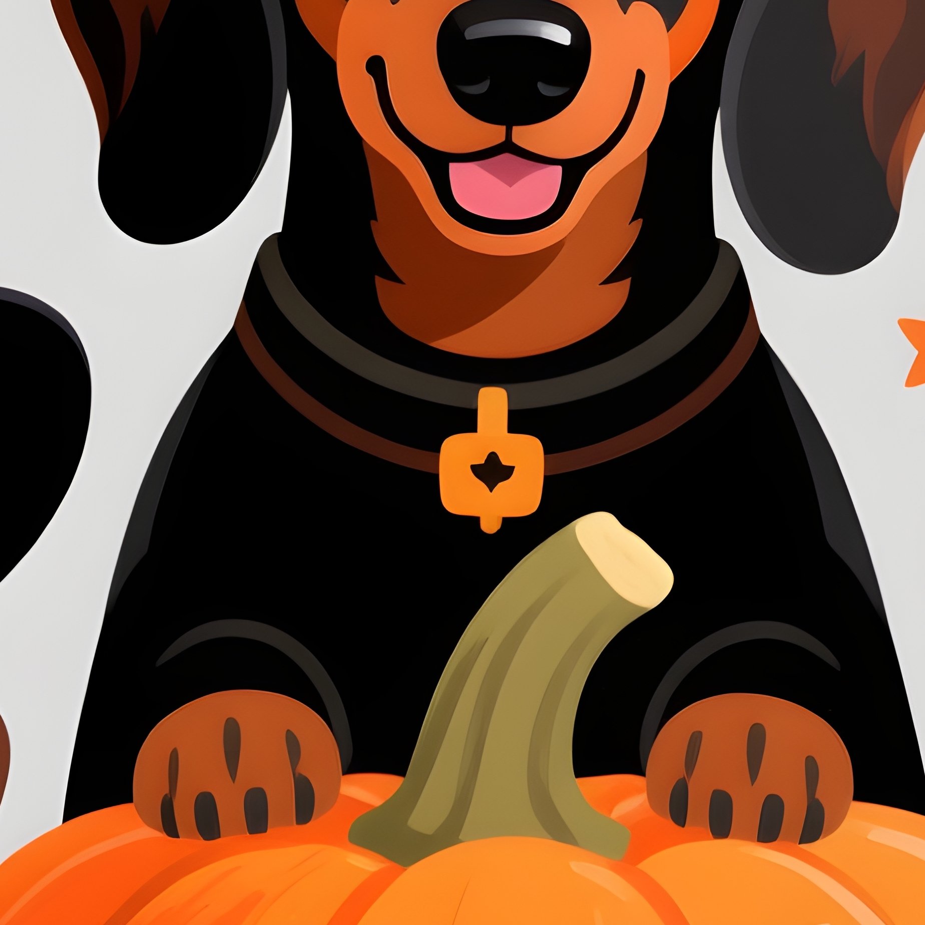 Halloween Themed Illustrations Featuring Pumpkins And Dogs - Full Resolution Quality Preview