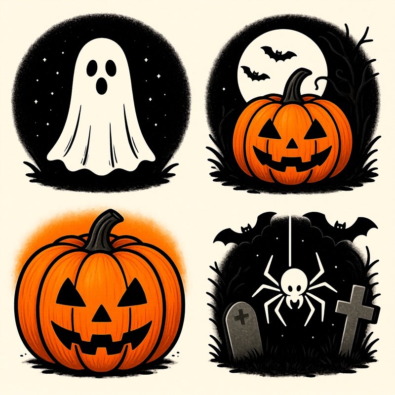 Halloween Themed Illustrations Halloween Ghosts