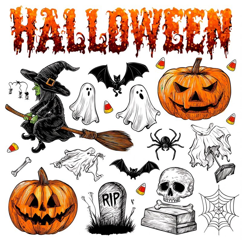 Halloween Themed Illustrations Halloween Witch