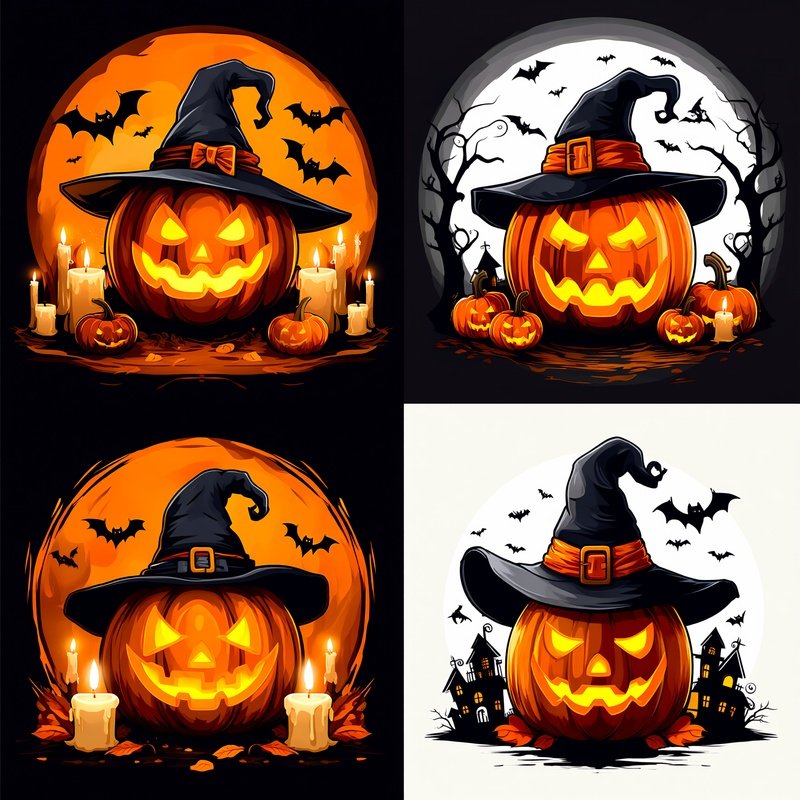 Halloween Themed Illustrations Of Pumpkins Halloween Pumpkin