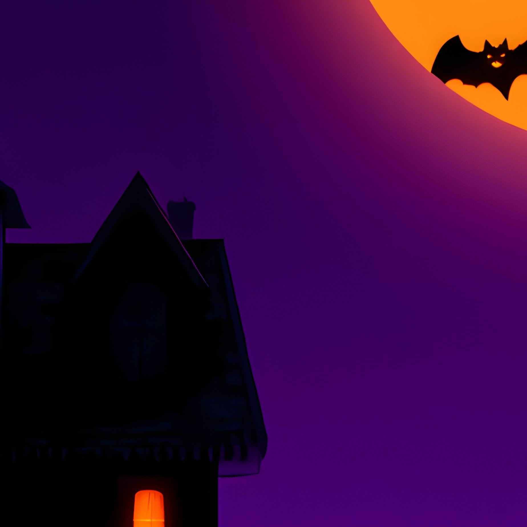 Halloween Themed Landscape Featuring A Haunted House And - Full Resolution Quality Preview