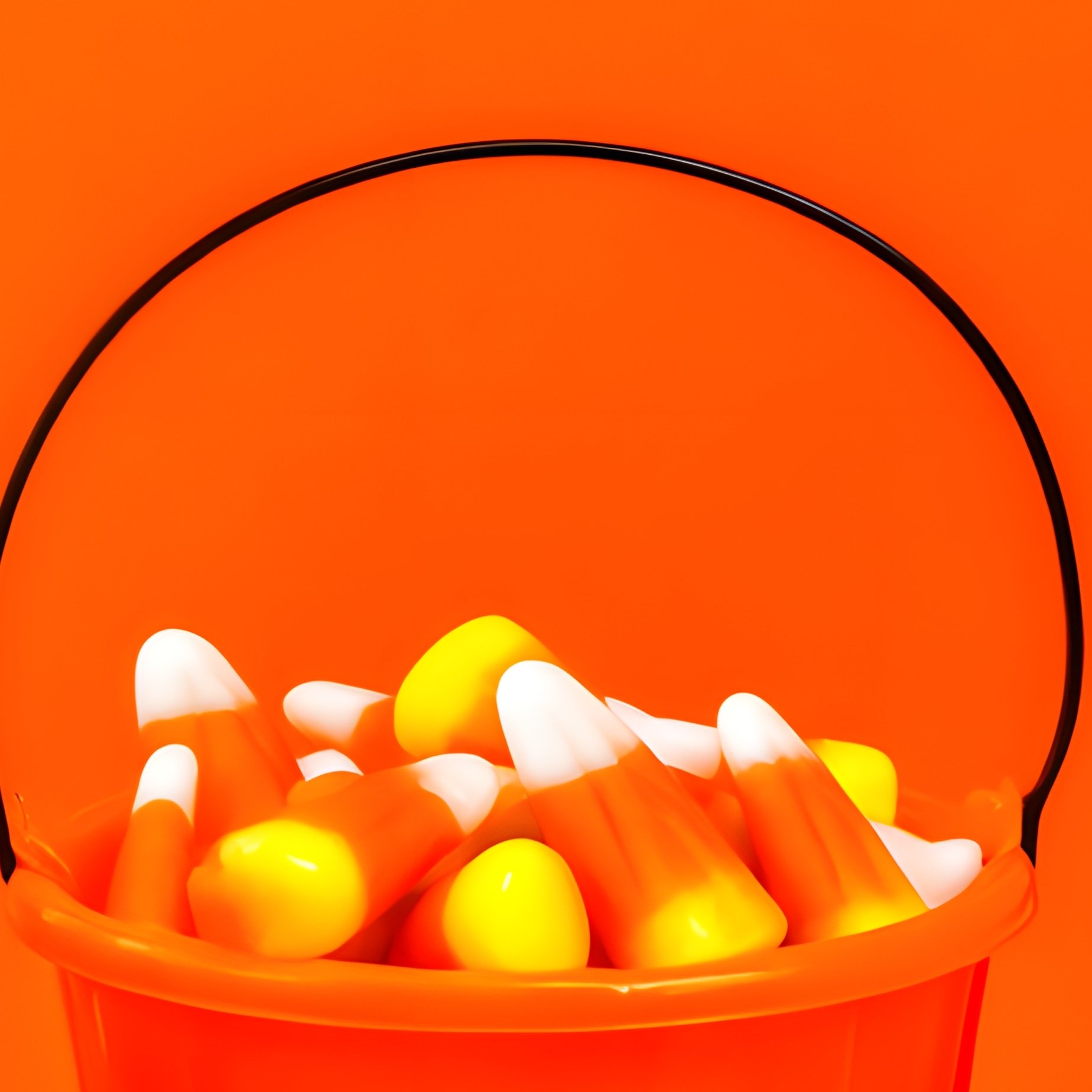 Halloween Themed Objects Arranged On An Orange Background - Full Resolution Quality Preview
