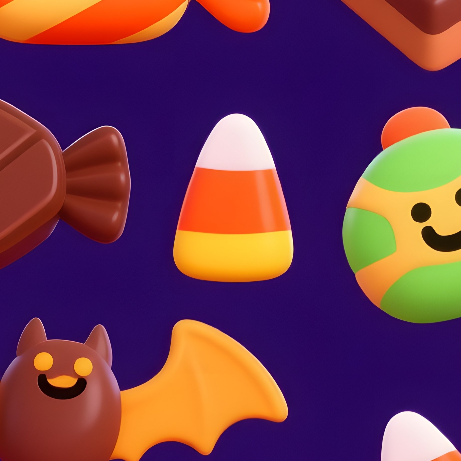 Halloween Themed Objects Including Candies And Pumpkins Halloween - Full Resolution Quality Preview