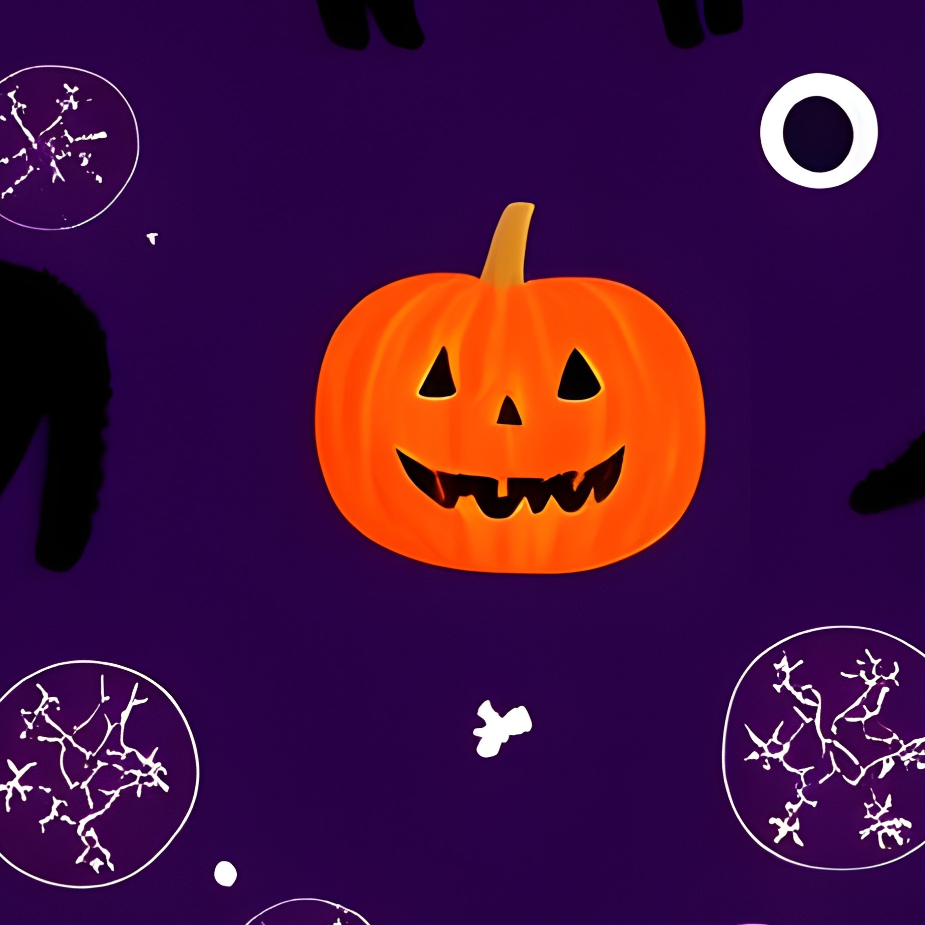 Halloween Themed Pattern Featuring Cats And Pumpkins Halloween - Full Resolution Quality Preview