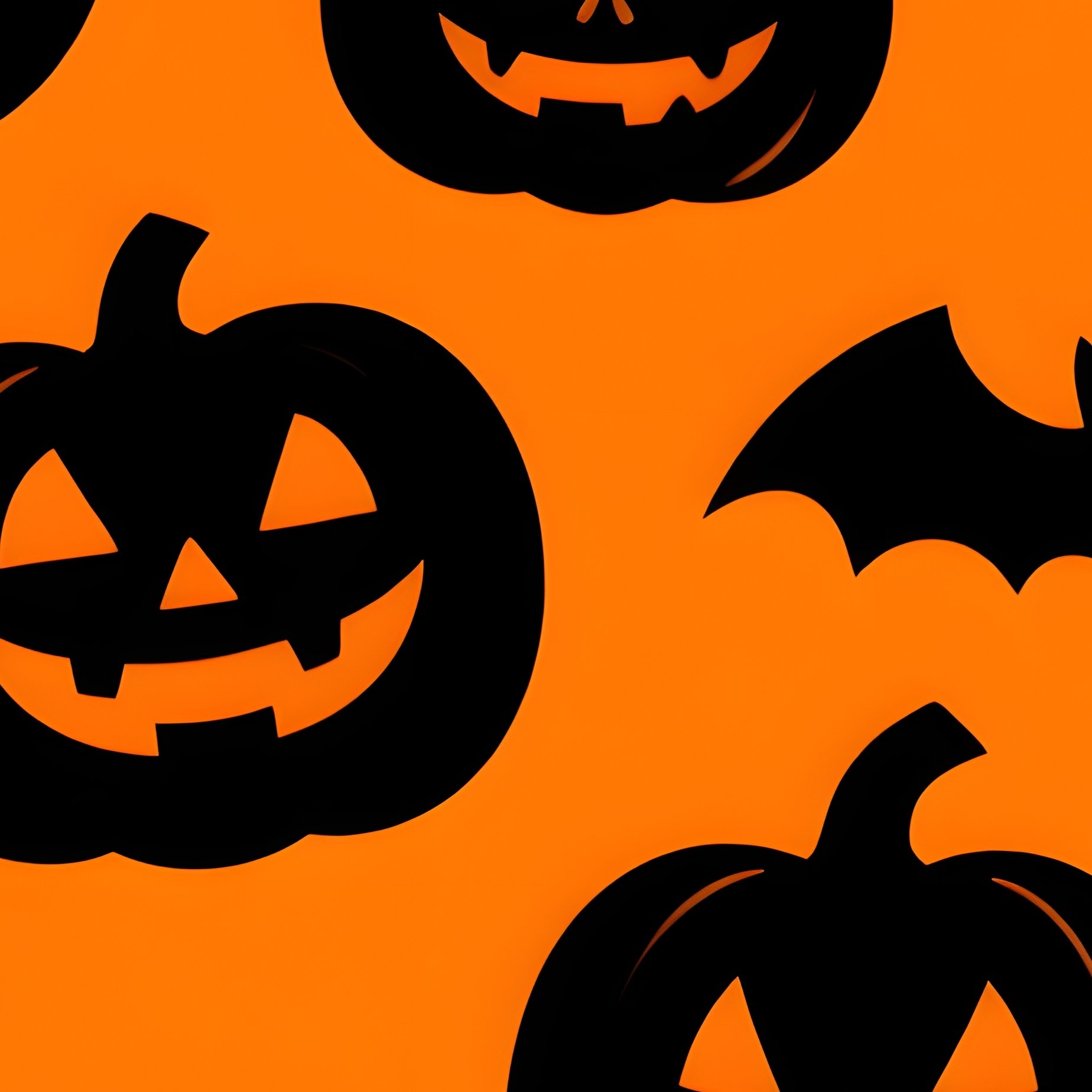 Halloween Themed Pattern Featuring Pumpkins And Bats Halloween - Full Resolution Quality Preview