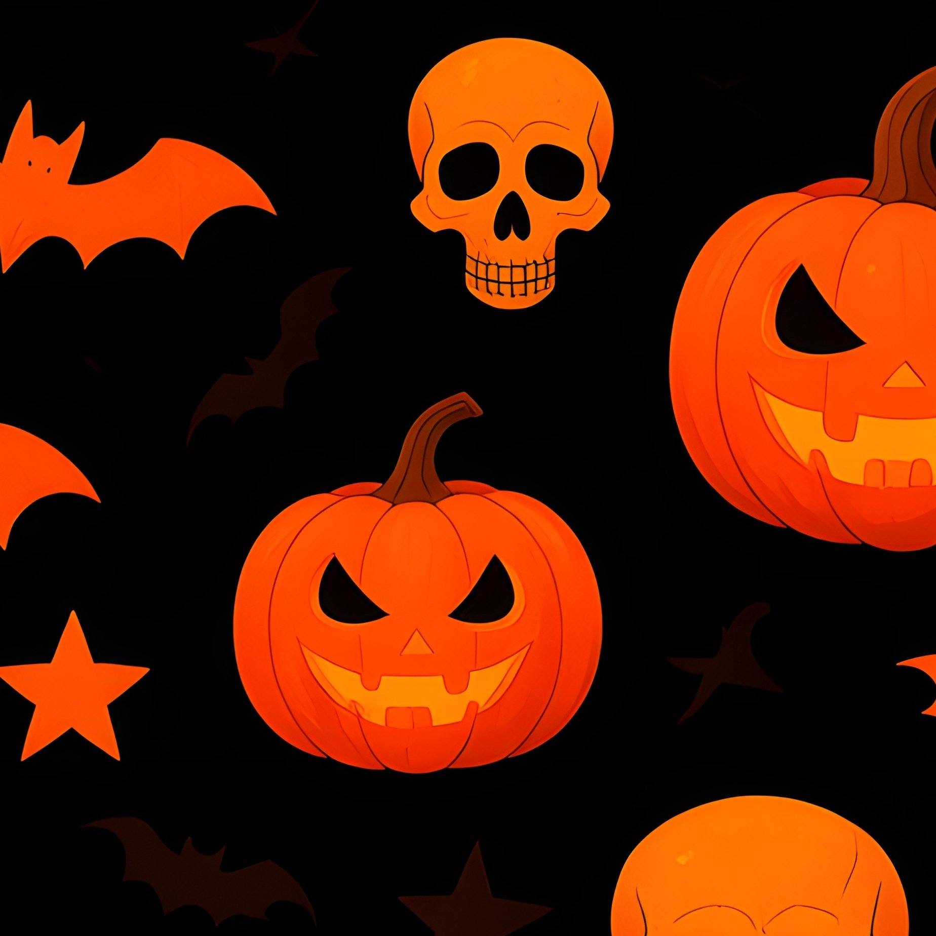 Halloween Themed Pattern Halloween Pumpkin - Full Resolution Quality Preview