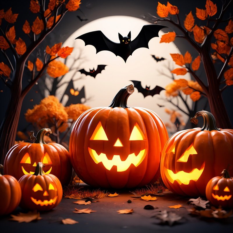 Halloween Themed Pumpkin Scene Halloween Pumpkins