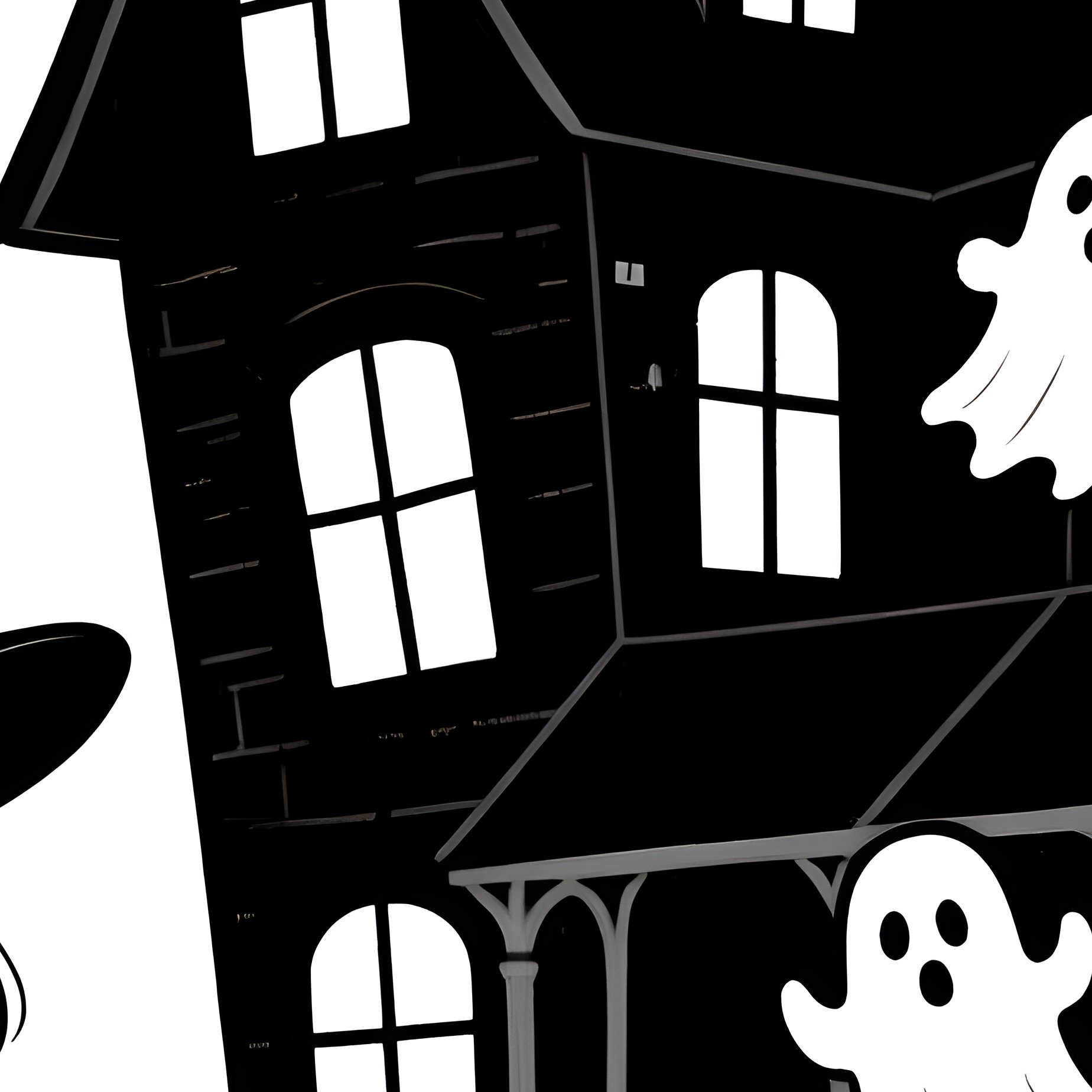 Halloween Themed Scene Featuring A Haunted House Halloween - Full Resolution Quality Preview