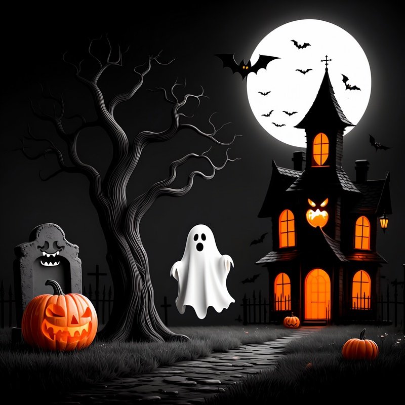 Halloween Themed Scene Halloween Ghost