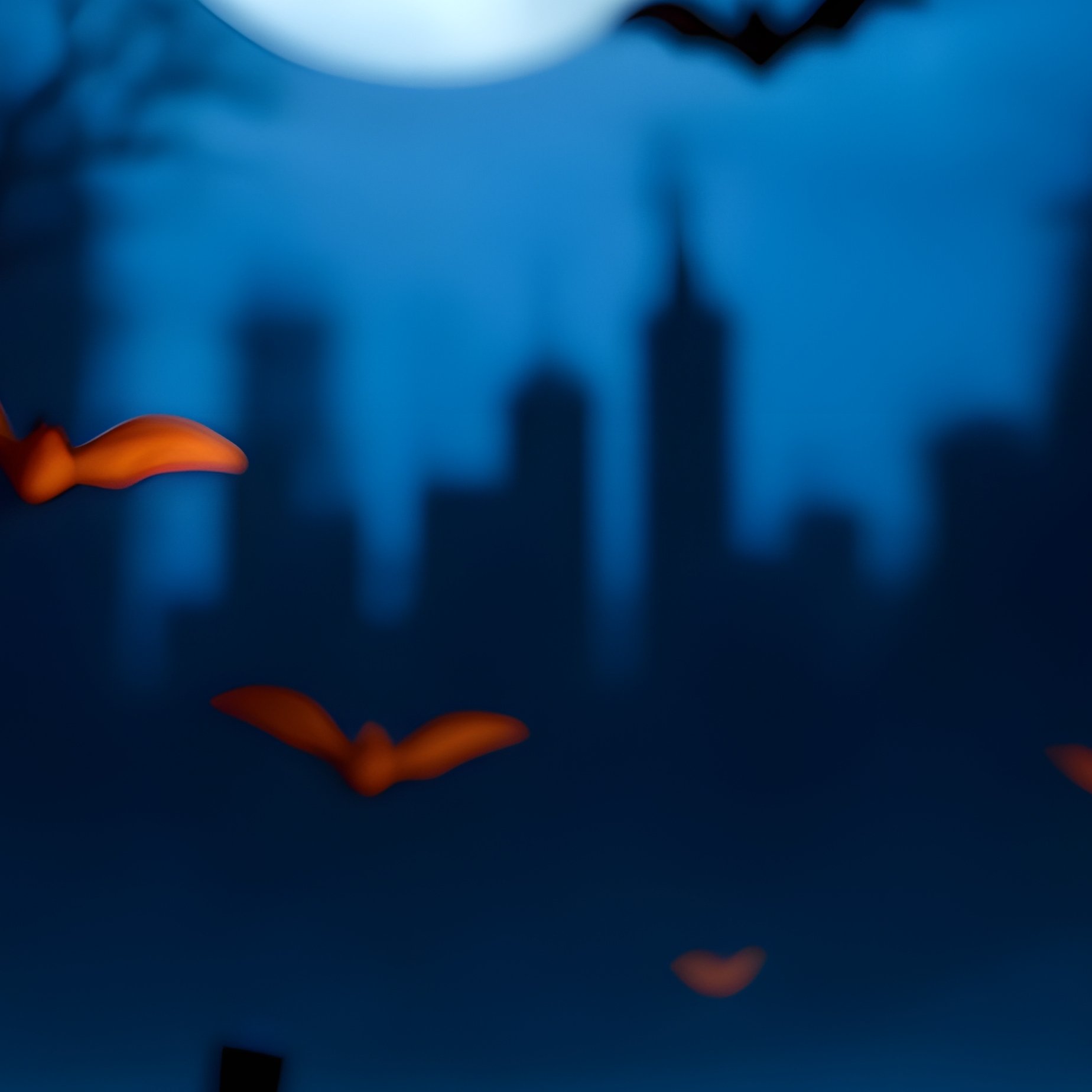 Halloween Themed Scene With Pumpkins And Bats Halloween Pumpkins - Full Resolution Quality Preview