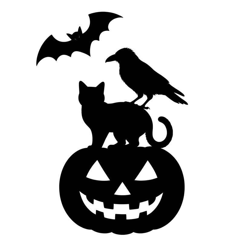 Halloween Themed Silhouette Composition Halloween Silhouette