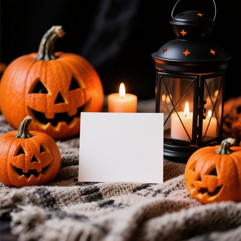 Halloween Themed Still Life Arrangement Halloween Pumpkin