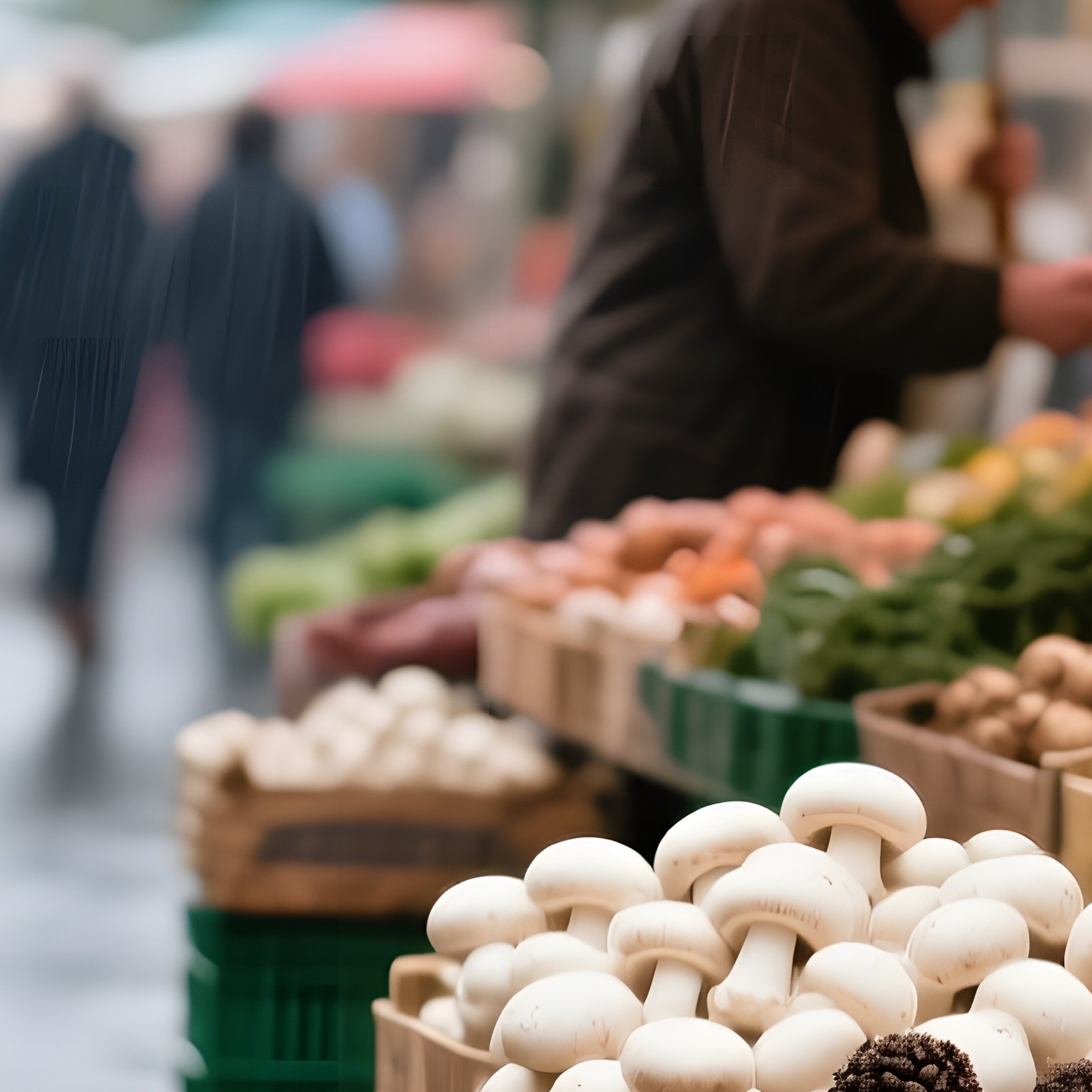 Hamburg Farmers Market Rainy Day Mushrooms Truffles - Full Resolution Quality Preview