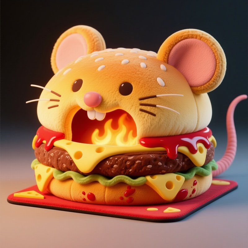 Hand Warmer Mouse Pad Burger Shaped Cave