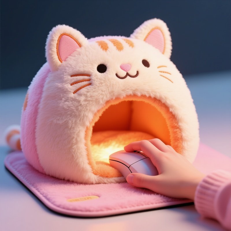 Hand Warmer Mouse Pad Cat Shaped Cave