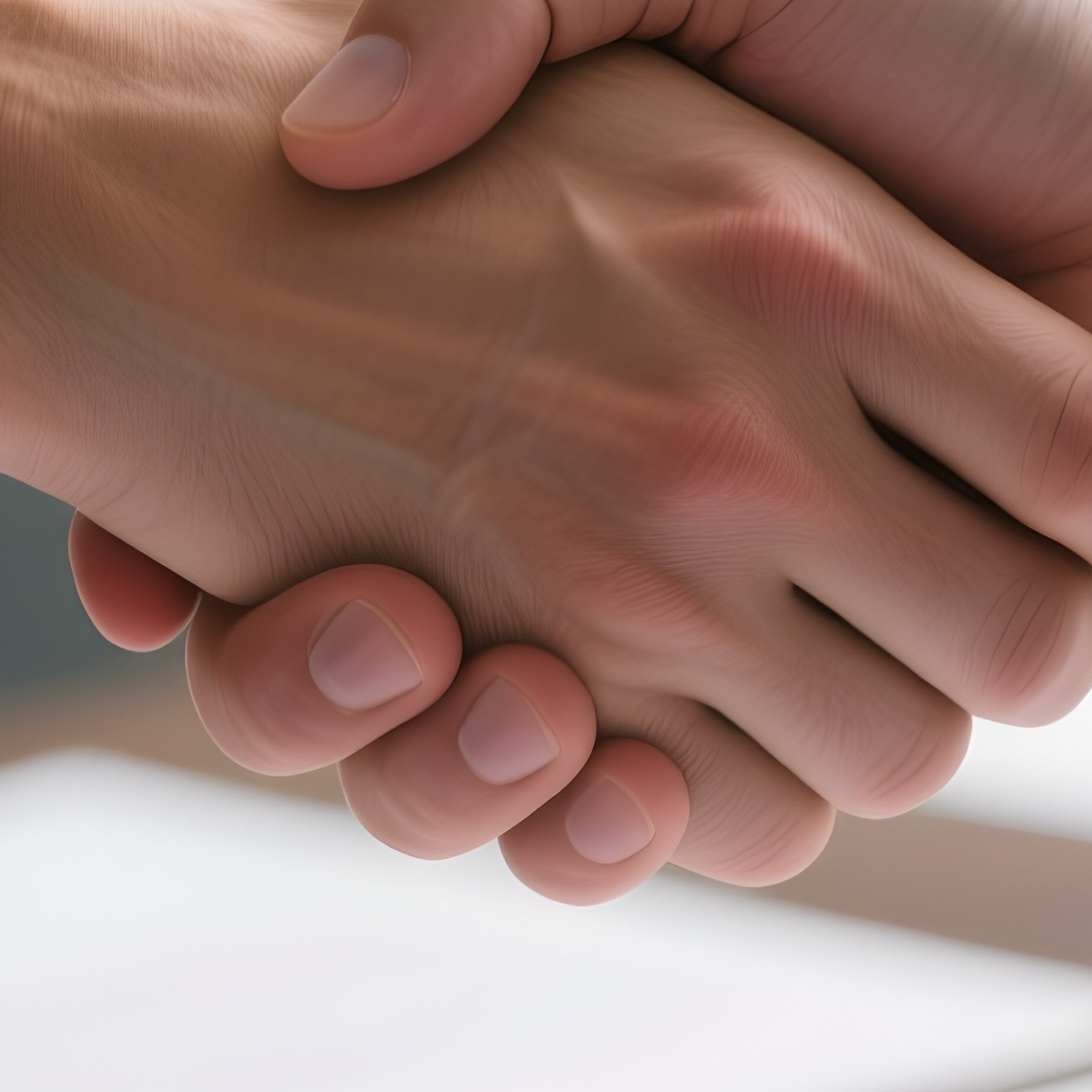 Handshake Deal: A Close Up Of Two Hands Shaking Over A Table Scattered With Contracts, Symbolizing A Successfully Closed Administrative Deal. - Full Resolution Quality Preview