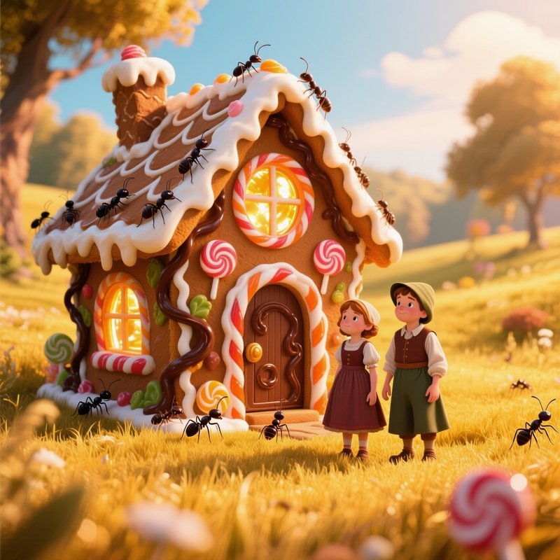 Hansel Gretel Gingerbread House Golden Meadow