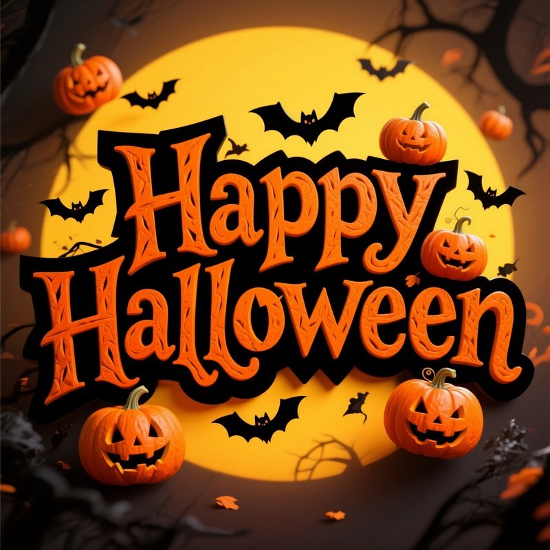 Happy Halloween Text Design Halloween Festive