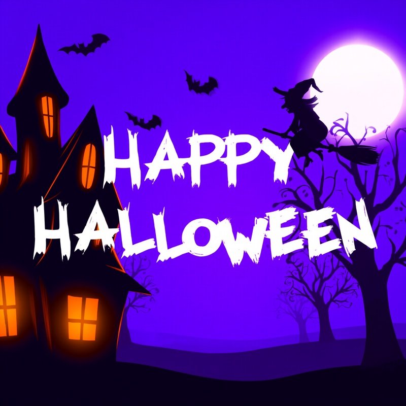 Haunted House And Happy Halloween Greeting Halloween Haunted House