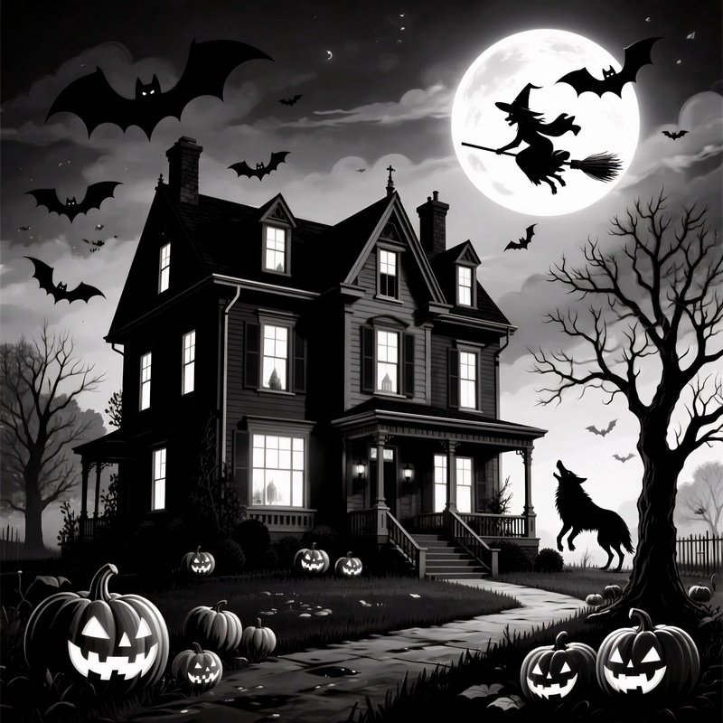 Haunted House In A Spooky Halloween Setting Halloween Haunted