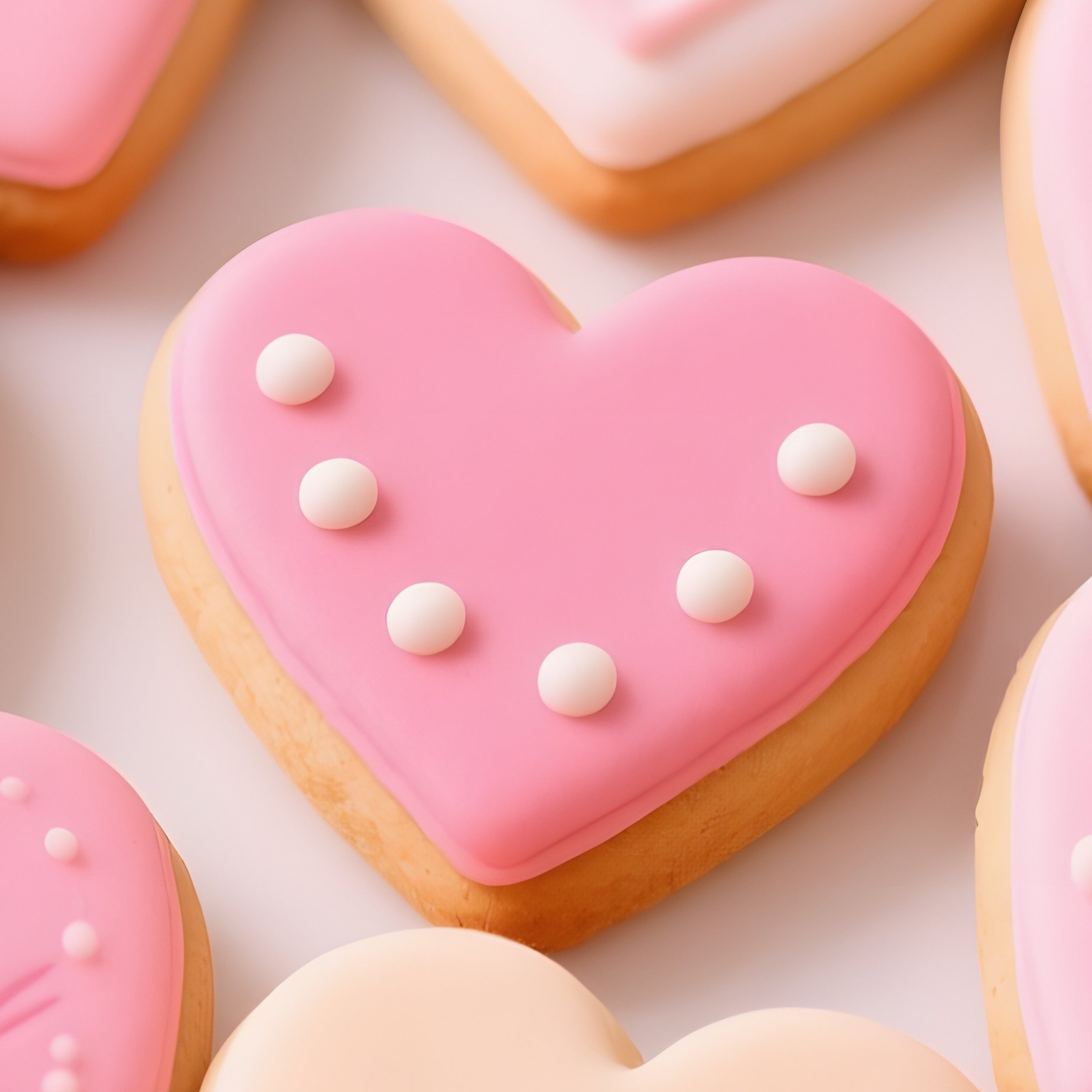 Heart Shaped Cookies On A Plate Cookies Heart Shaped - Full Resolution Quality Preview