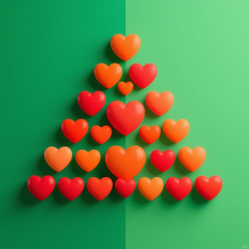 Heart Shaped Pattern Forming A Triangle Hearts Triangle