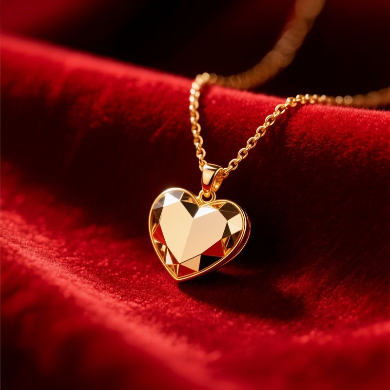 Heart Shaped Pendant Necklace Romantic Jewelry Gold Necklace