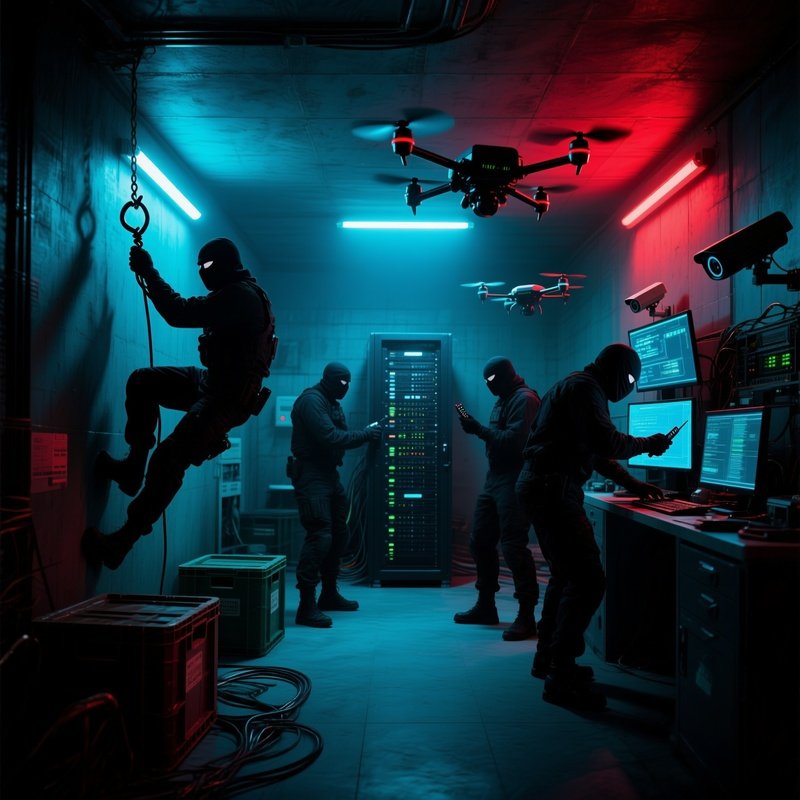 Heist Team In Dark Lab