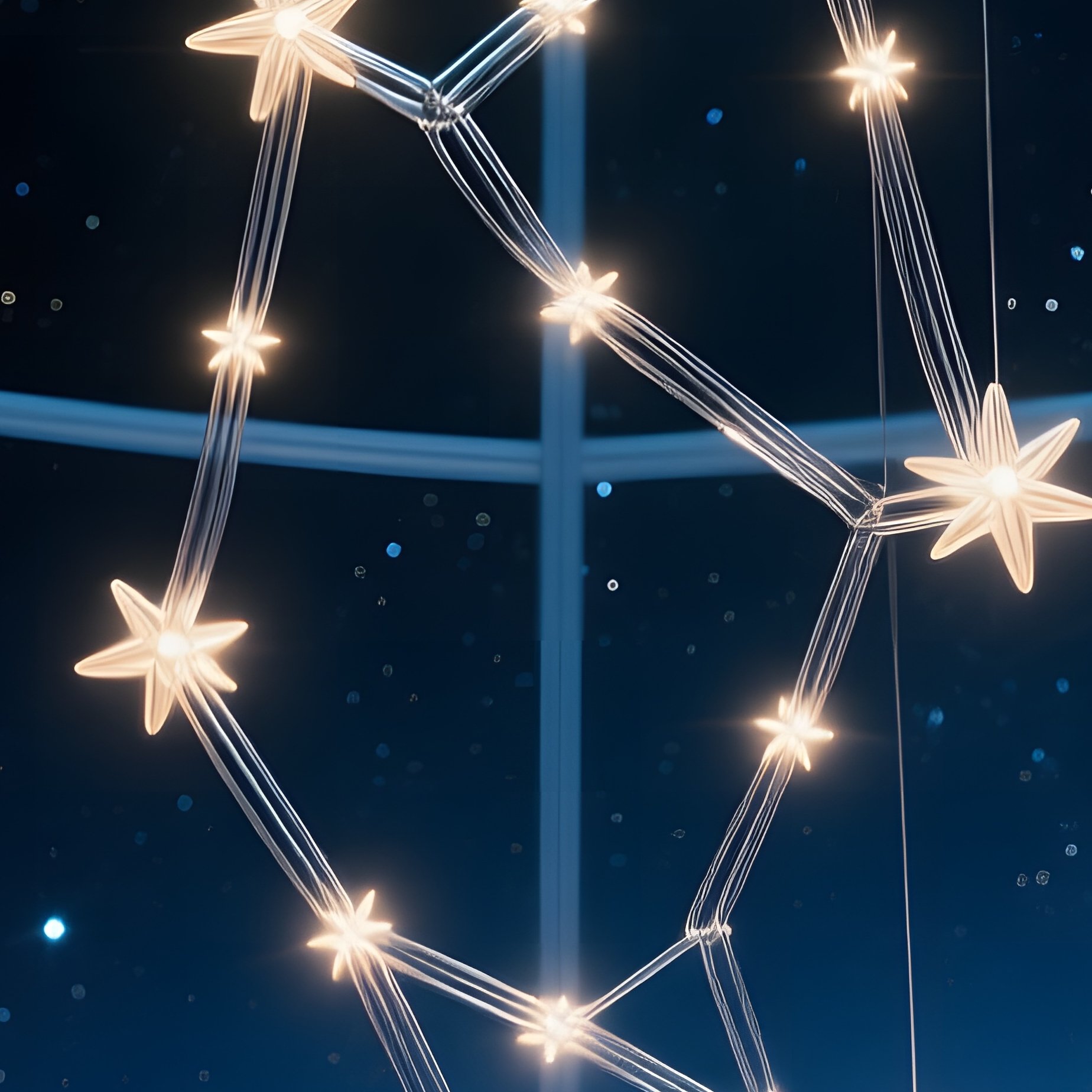 High Altitude Observatory Dome Bathed In Starlight Interior Sculptures Of Constellations - Full Resolution Quality Preview