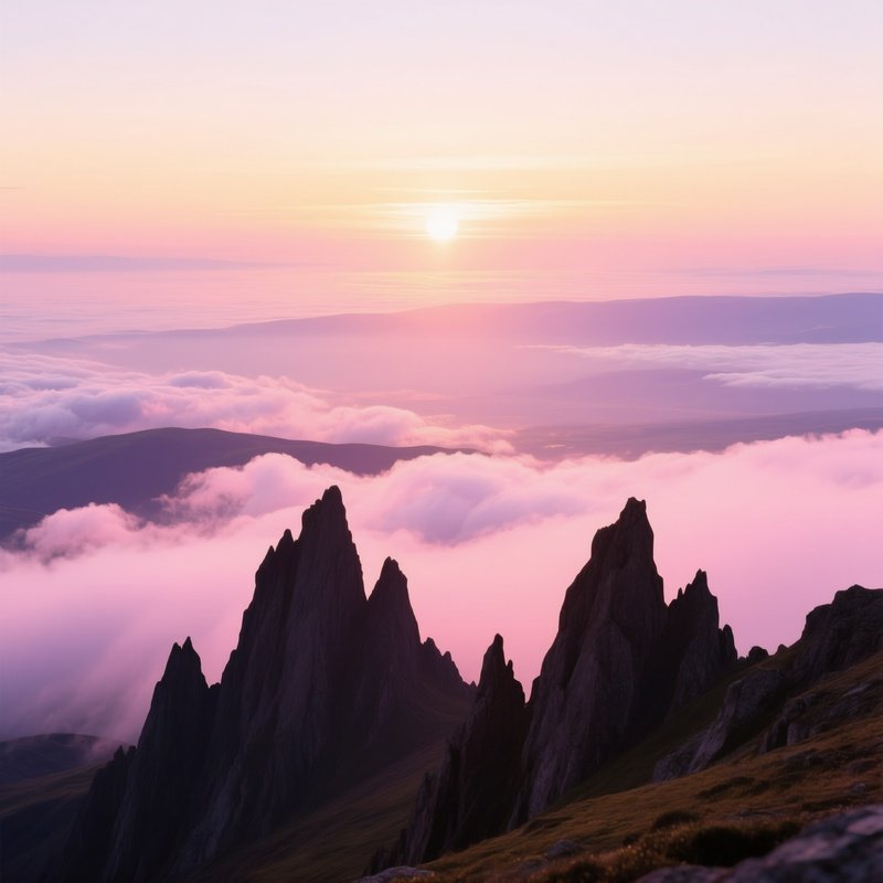 High Altitude Plateau At Sunrise