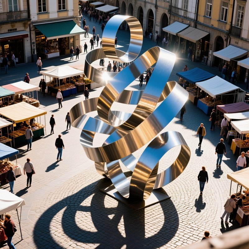High Angle Market Square Kinetic Sculpture