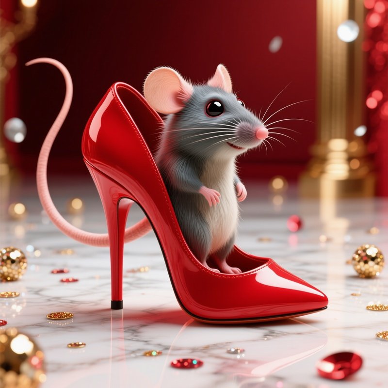 High Heel Shoe Mouse Red Stiletto