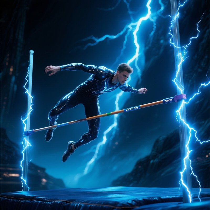 High Jumper Clearing Lightning Bar Fantasy