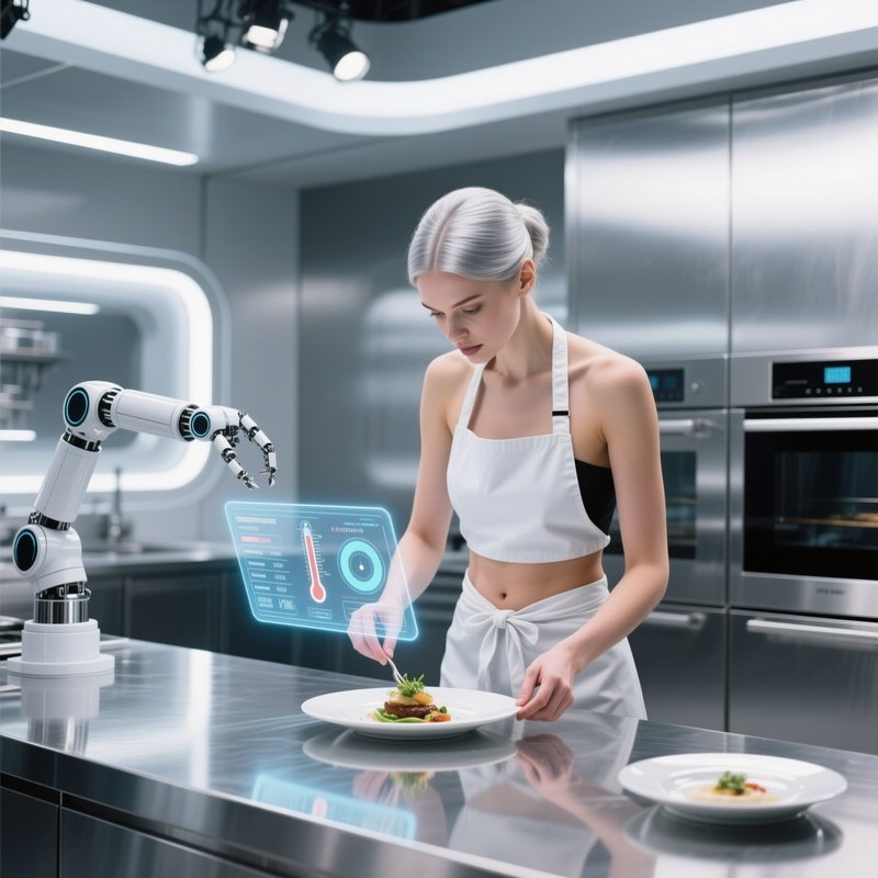 High Tech Kitchen Studio With Robotic Arms Culinary Artist