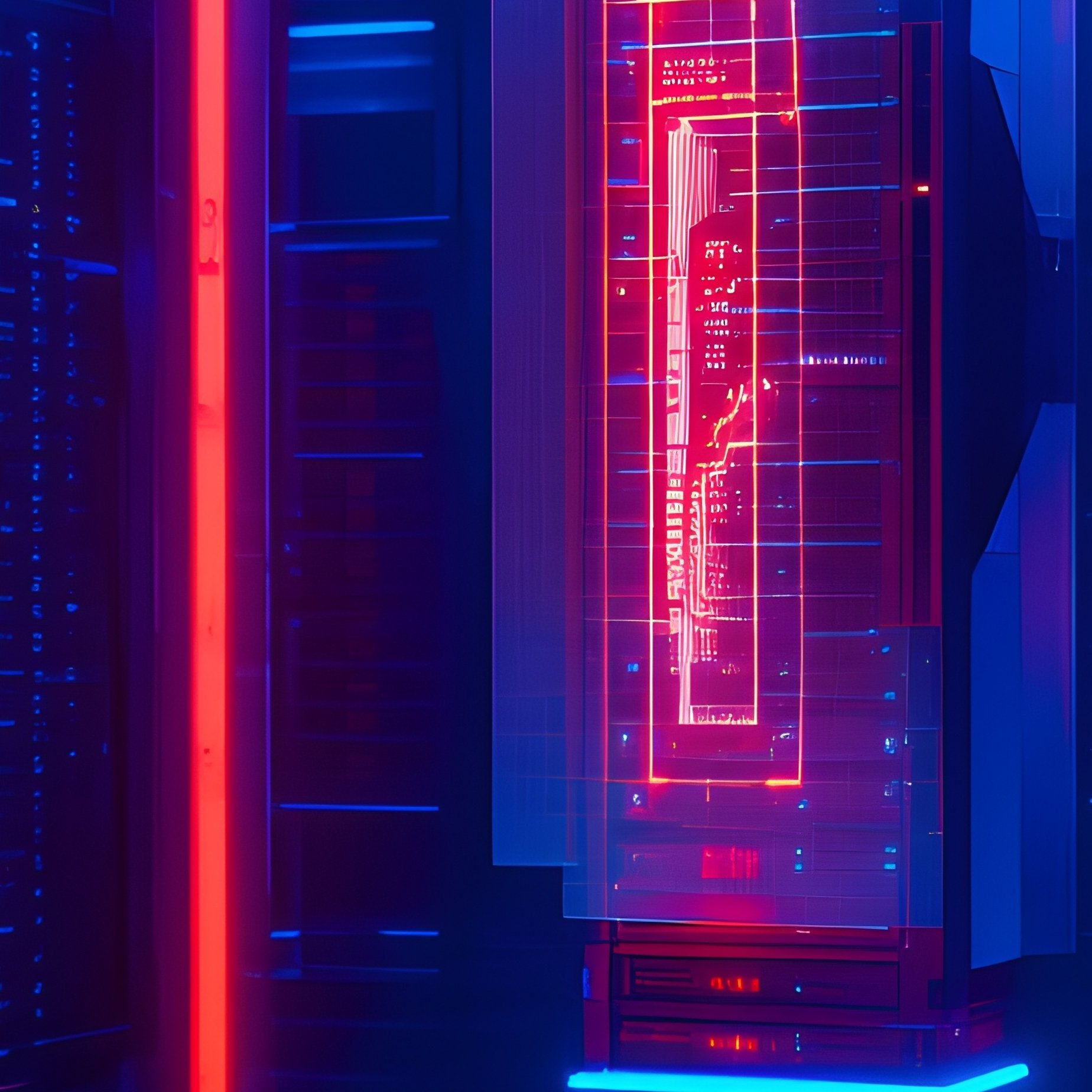 High Tech Server Infrastructure Futuristic Science Fiction - Full Resolution Quality Preview
