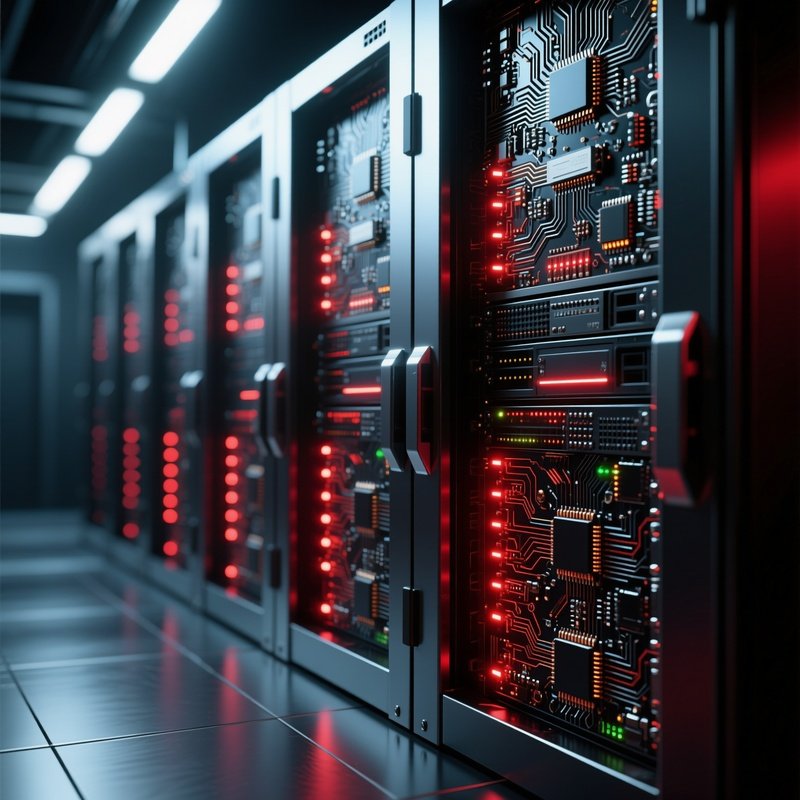 High Tech Server Infrastructure Photorealistic Image