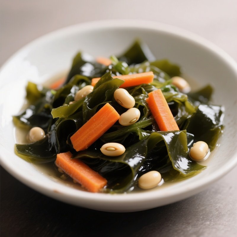 Hijiki Salad Simmered Seaweed With Carrots And Soybeans