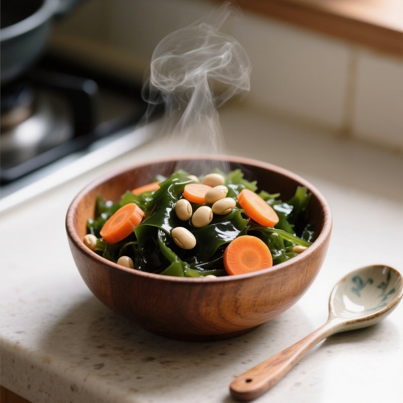Hijiki Salad Simmered Seaweed With Carrots And Soybeans
