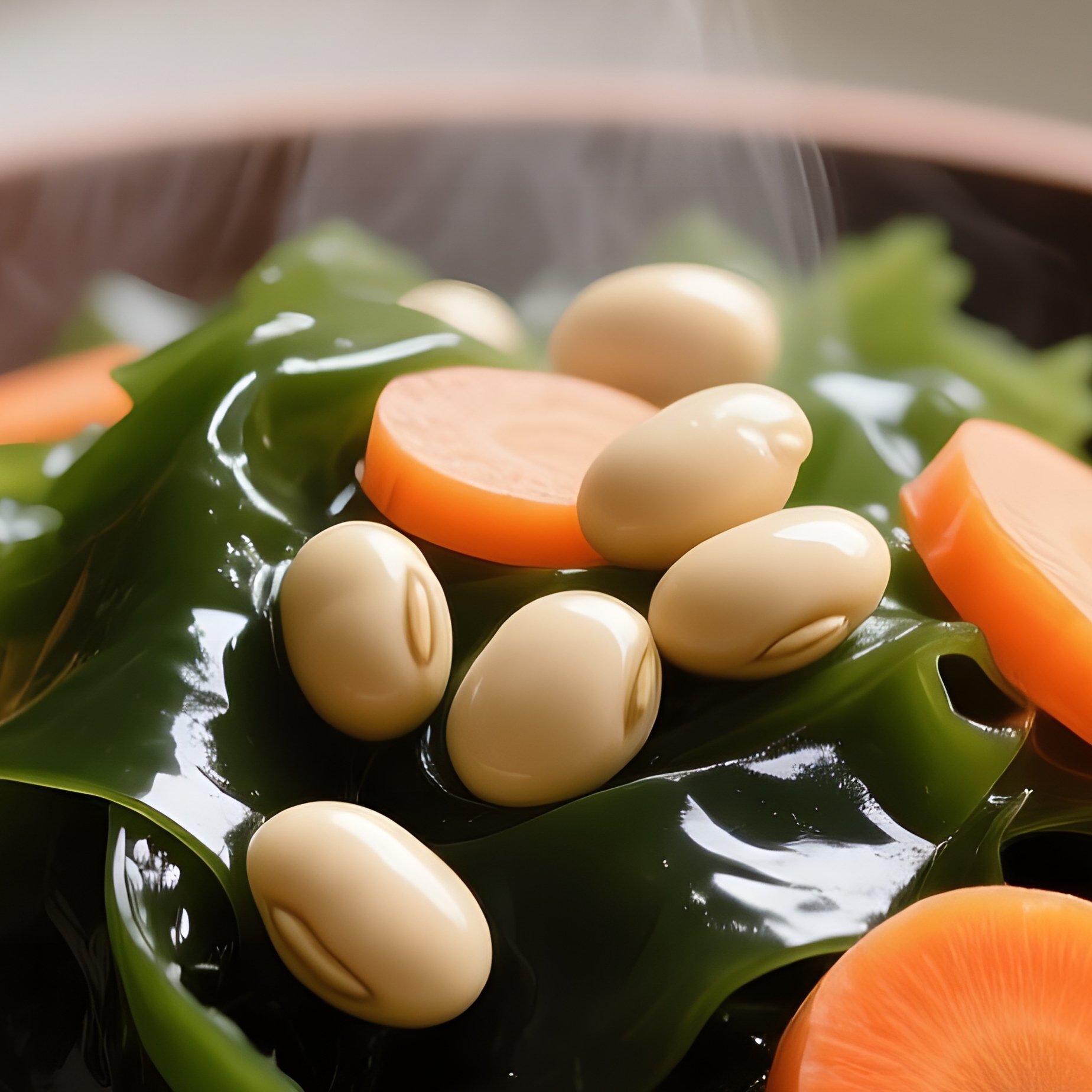 Hijiki Salad Simmered Seaweed With Carrots And Soybeans - Full Resolution Quality Preview