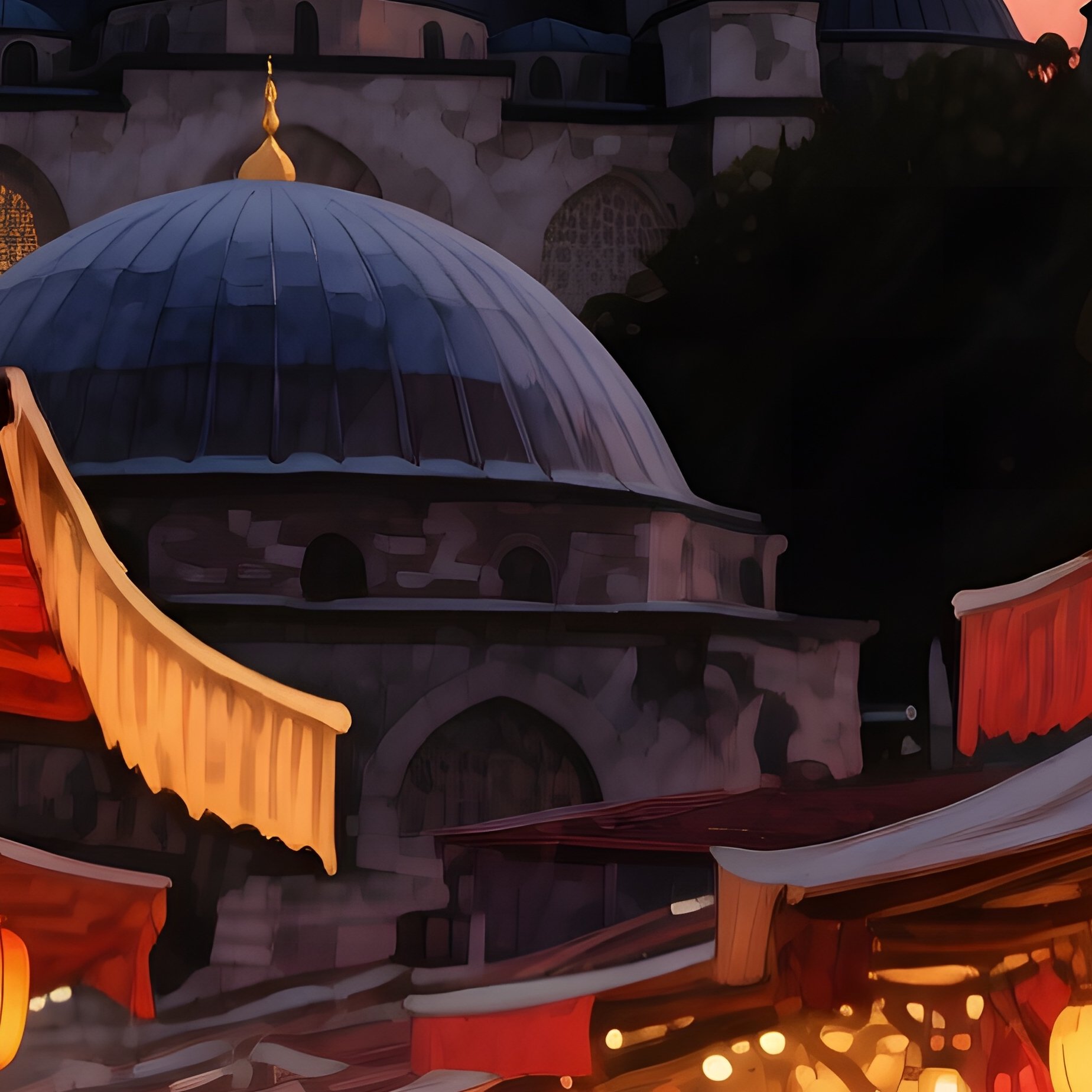 Historic Marketplace Istanbul Dusk - Full Resolution Quality Preview