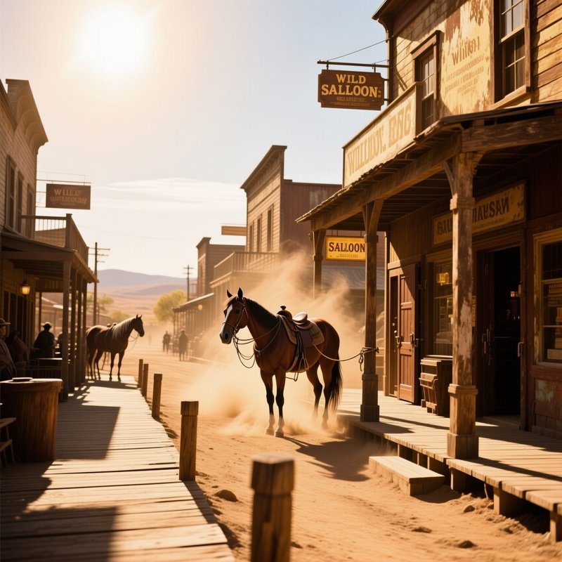 Historic Wild West Town Main Street High Noon