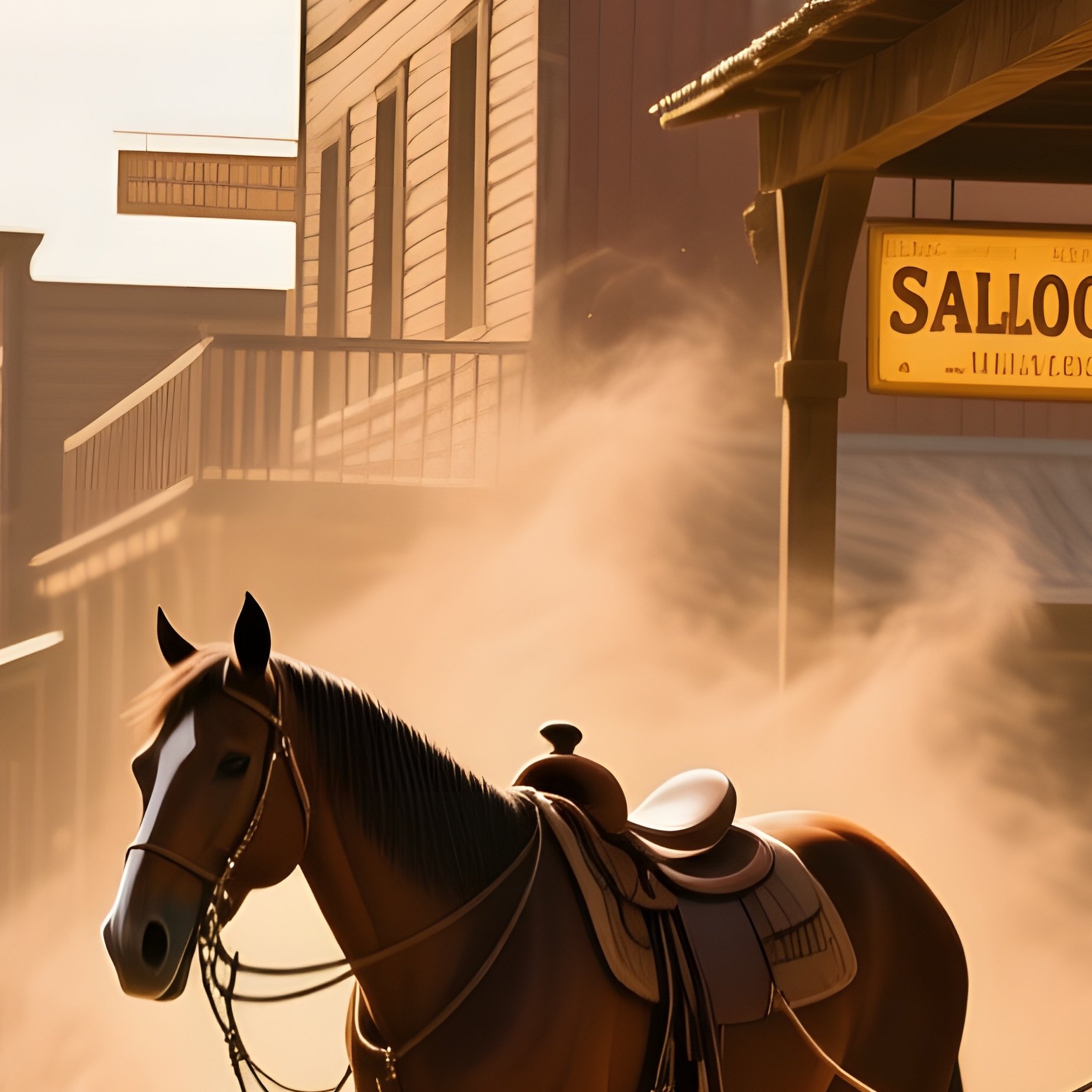 Historic Wild West Town Main Street High Noon - Full Resolution Quality Preview