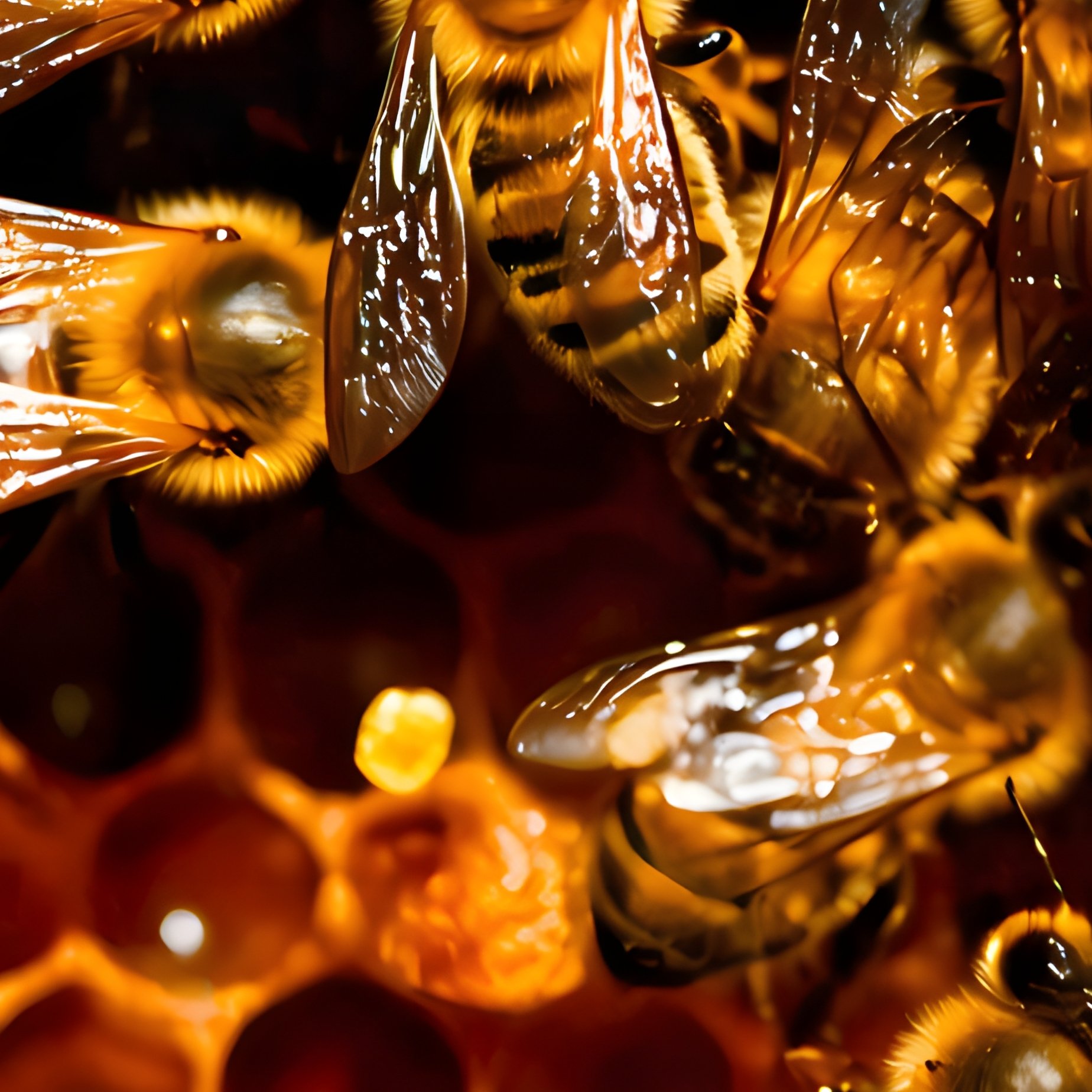Honeybees On A Honeycomb Honeybees Honeycomb - Full Resolution Quality Preview