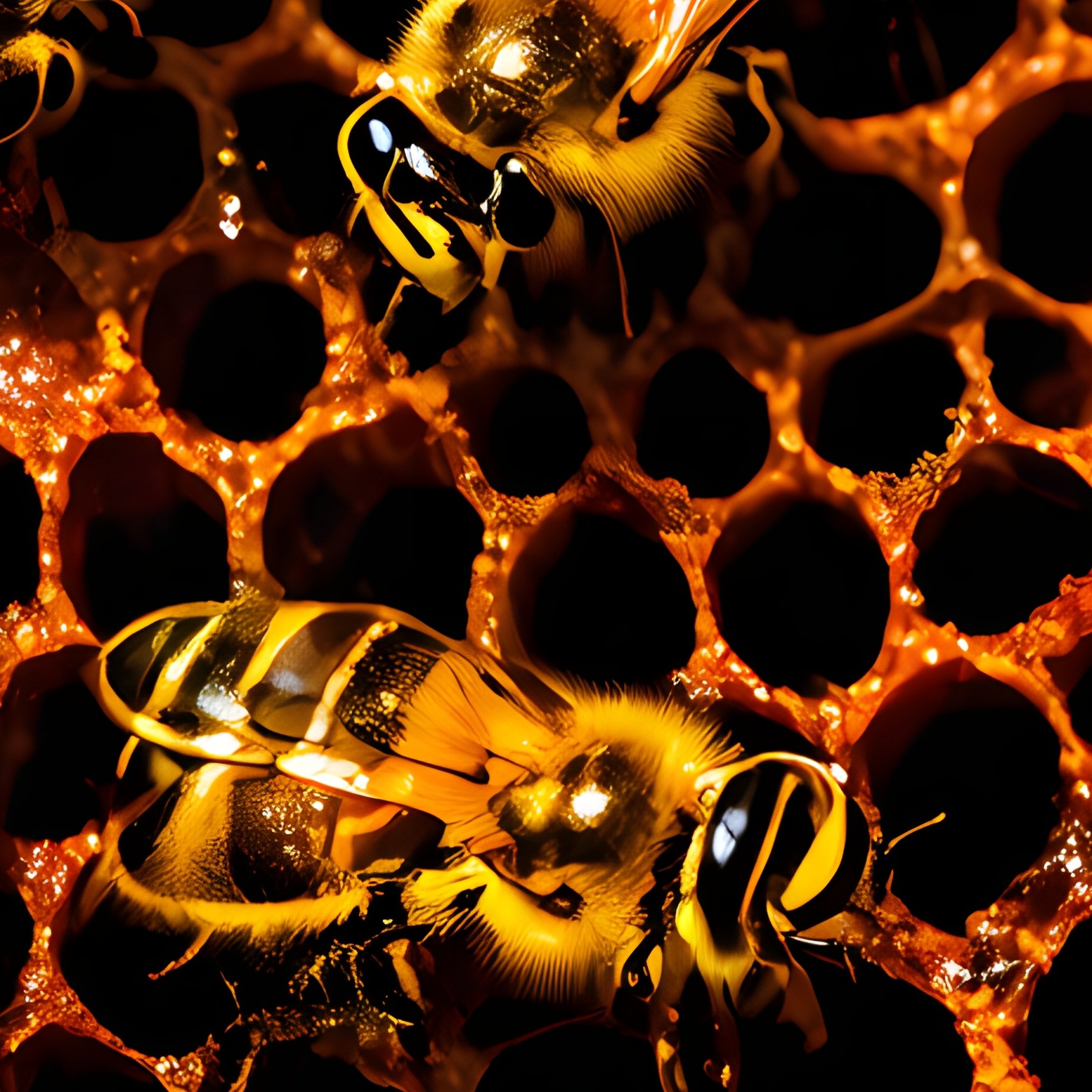 Honeybees On A Honeycomb Honeybees Honeycomb - Full Resolution Quality Preview