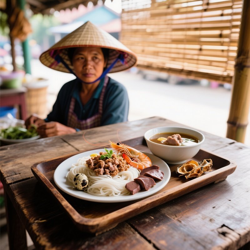 Hủ Tiếu Nam Vang Phnom Penh Noodle Soup Dry Served