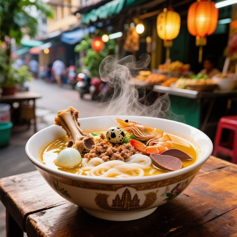 Hủ Tiếu Nam Vang Phnom Penh Noodle Soup Wet Served